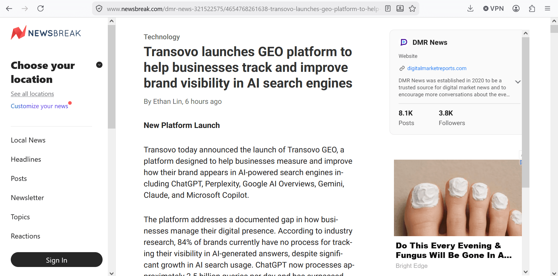Transovo featured in NewsBreak