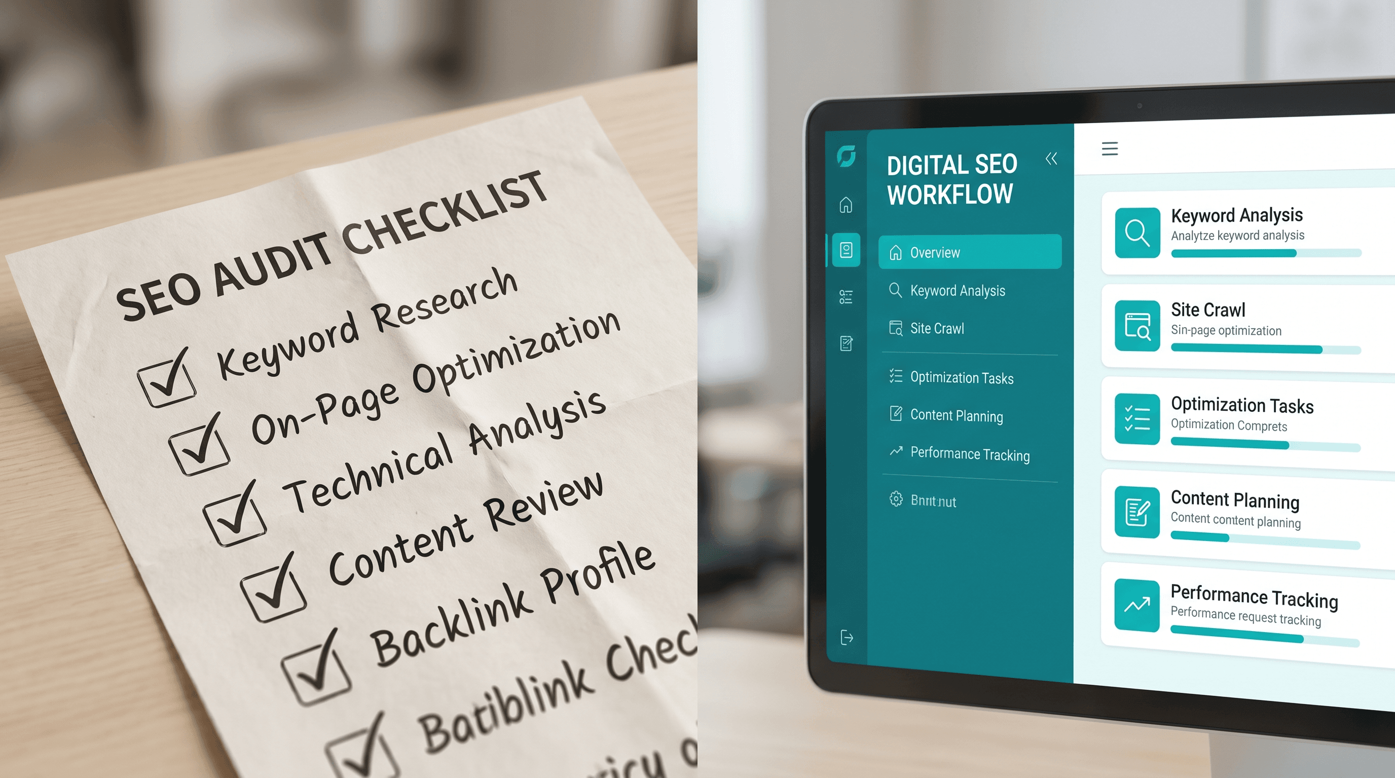 SEO checklist aligned with RankForge guided workflow